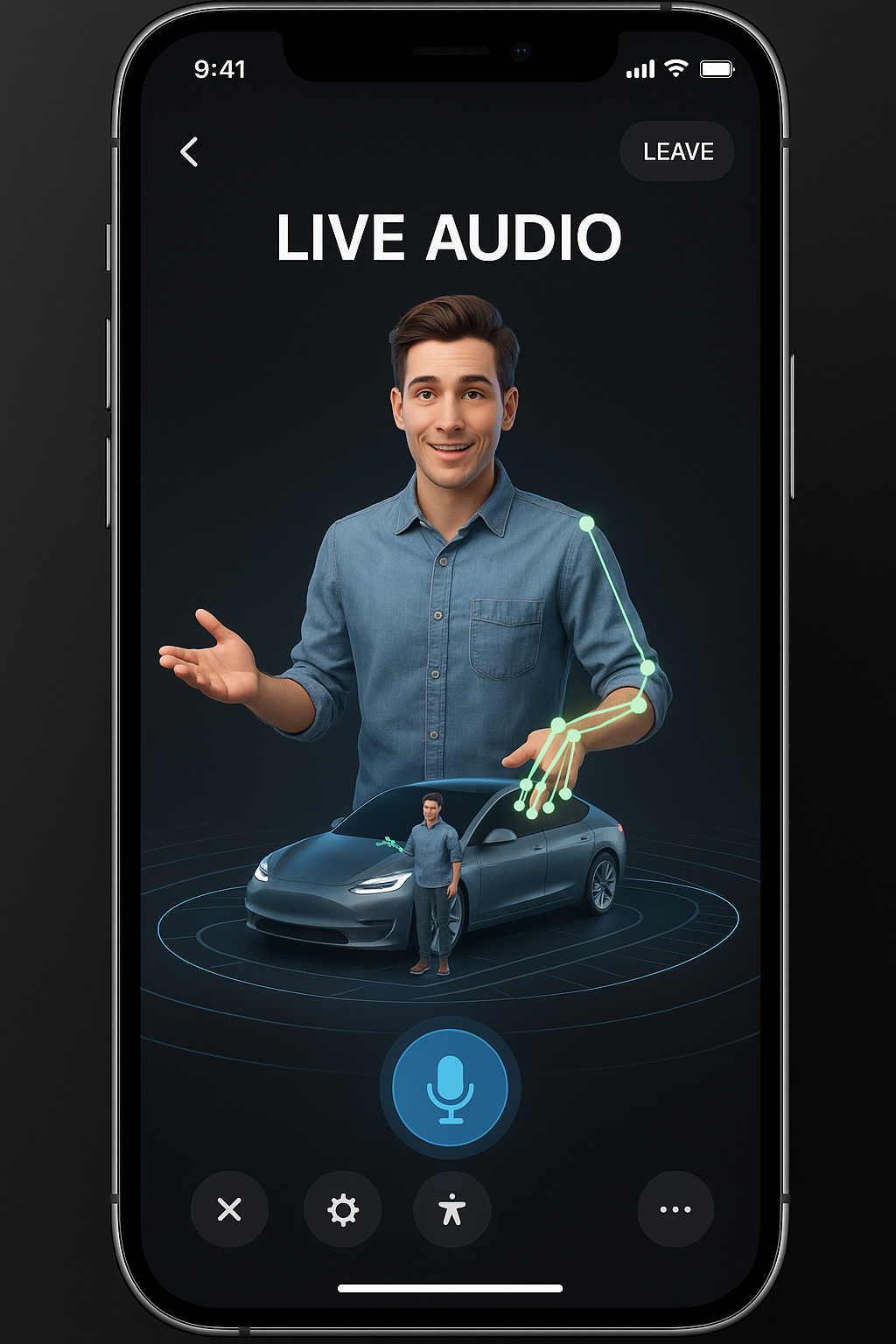 Voxity live audio hologram view